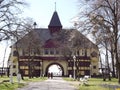 Park on Palic Lake on a sunny day in the spring