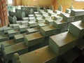 Subotica, Serbia, September 12, 2021 Benches, rows, seats and chairs in the synagogue. Internal interior. Jewish