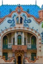 Detail of House of architect Ferenc Raichle in Hungarian Art Nouveau style. Subotica, Serbia