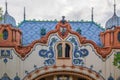 Detail of House of architect Ferenc Raichle in Hungarian Art Nouveau style. Subotica, Serbia