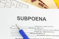 Subpoena legal paper and forms