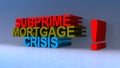 Subprime mortgage crisis on blue