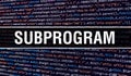 Subprogram concept with Random Parts of Program Code. Subprogram with Programming code abstract technology background of software Royalty Free Stock Photo
