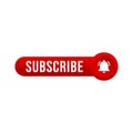 Subscribe bell button red button subscribe to channel blog social media background marketing vector illustration eps 10 Royalty Free Stock Photo