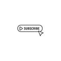 Subscribe blog membership line icon. Button channel subscription