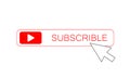 Subscribe button with arrow, subscribe icon