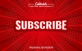 Subscribe button editable 3d text effect design Royalty Free Stock Photo
