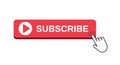 Subscribe button icon. Click button on white background. Vector illustration.