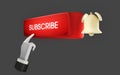 Subscribe call to action button 3D rendering template for your social media channel