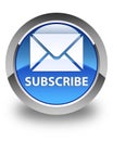 Subscribe (email icon) glossy blue round button Royalty Free Stock Photo