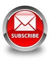 Subscribe (email icon) glossy red round button