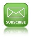 Subscribe (email icon) special soft green square button Royalty Free Stock Photo