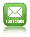 Subscribe (email icon) special soft green square button Royalty Free Stock Photo