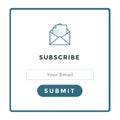 Subscribe form with envelope, email sign. Vector illustration. Royalty Free Stock Photo