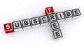 Subscribe free word on white Royalty Free Stock Photo