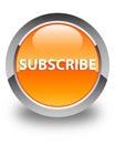 Subscribe glossy orange round button