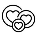 Subscribe hearts icon, outline style Royalty Free Stock Photo
