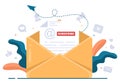 Subscribe Icon Button And Envelope Background Vector Illustration. Online Newsletter With Mailbox or Submit for Youtube, Blogging Royalty Free Stock Photo