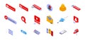 Subscribe icons set, isometric style