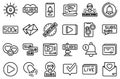 Subscribe icons set, outline style