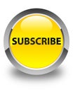 Subscribe glossy yellow round button