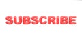 Subscribe message with 3D render text