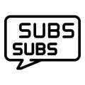 Subscribe message icon, outline style