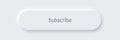 Subscribe neomorphism push button icon, 3d neomorphic sign bar for trendy web interface Royalty Free Stock Photo