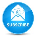 Subscribe (newsletter email icon) elegant cyan blue round button Royalty Free Stock Photo