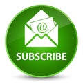 Subscribe (newsletter email icon) elegant green round button Royalty Free Stock Photo