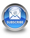 Subscribe (newsletter email icon) glossy blue round button Royalty Free Stock Photo