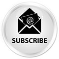 Subscribe (newsletter email icon) premium white round button Royalty Free Stock Photo