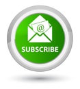 Subscribe (newsletter email icon) prime green round button Royalty Free Stock Photo