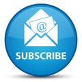 Subscribe (newsletter email icon) special cyan blue round button Royalty Free Stock Photo