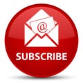 Subscribe (newsletter email icon) special red round button Royalty Free Stock Photo