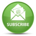 Subscribe (newsletter email icon) special soft green round button Royalty Free Stock Photo