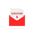 Subscribe newsletter with red letter