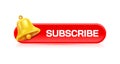 Subscribe now, bell notification for new content. Vector illustration