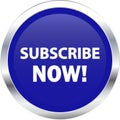 Subscribe now Button, Subscribe now sign vector, Subscribe now Blue icon Royalty Free Stock Photo