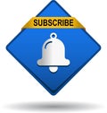 Subscribe now icon web button blue Royalty Free Stock Photo