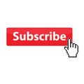 Subscribe red button. website element. website icon. channel subscribe icon