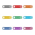 Subscribe. Set of web interface buttons isolated on white background. Set icons colorful Royalty Free Stock Photo