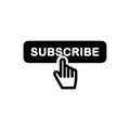 Black solid icon for Subscribe, button and online