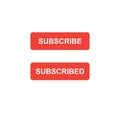 Subscribe and subscribed button design. Vector illustration. Royalty Free Stock Photo