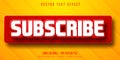 Subscribe text, social media button style editable text effect