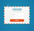 Subscribe to Newsletter Form. Vector Royalty Free Stock Photo