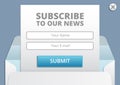 Subscribe to newsletter web and app form vector template Royalty Free Stock Photo