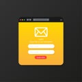 Subscribe to our newsletter form. Sign up form with envelope, email sign. Vector illustration Royalty Free Stock Photo