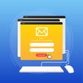 Subscribe to our newsletter form. Sign up form with envelope, email sign. Vector illustration Royalty Free Stock Photo