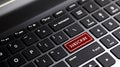 SUBSCRIBE word on laptop keyboard red button. Royalty Free Stock Photo